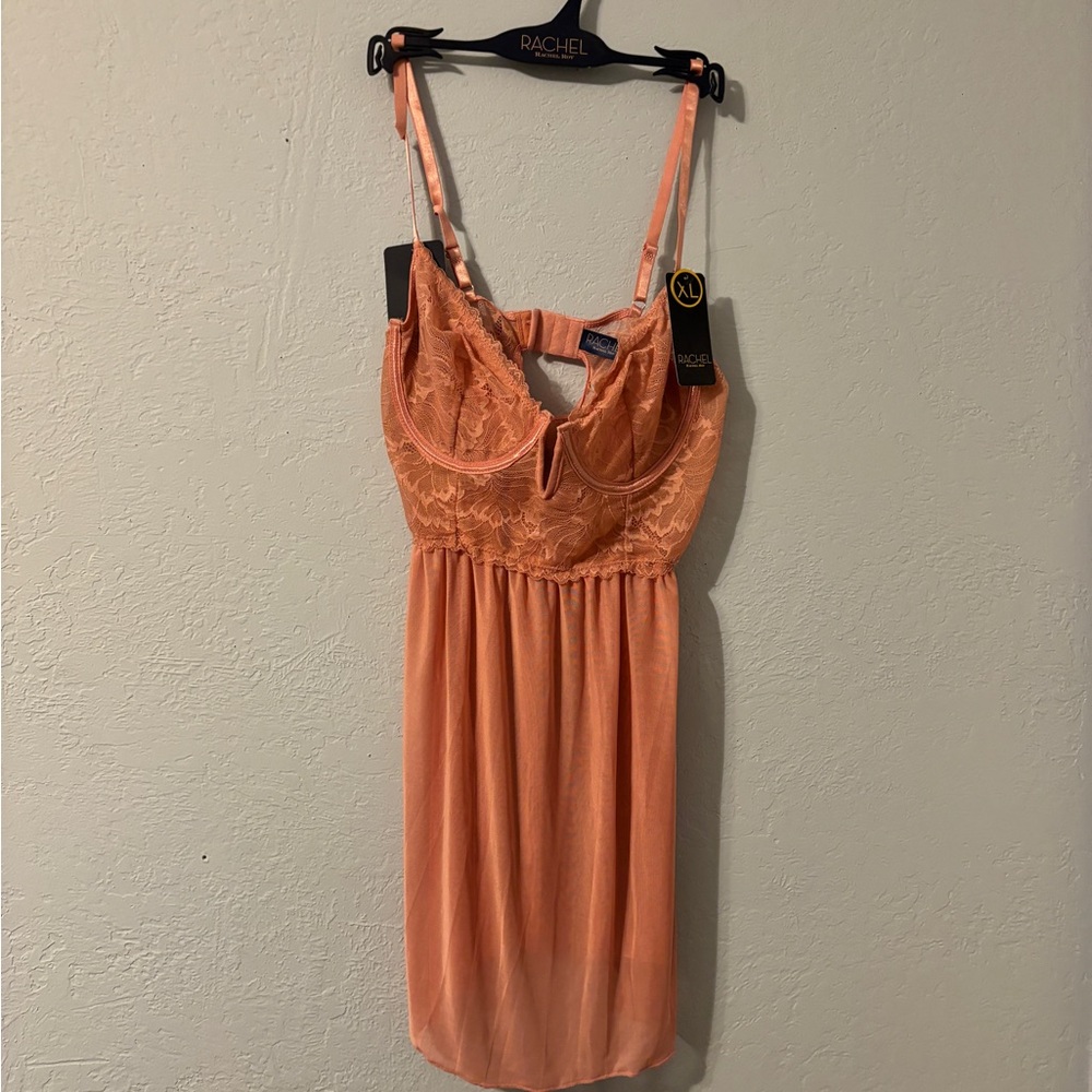 NWT salmon pink Rachel Roy lingerie xl